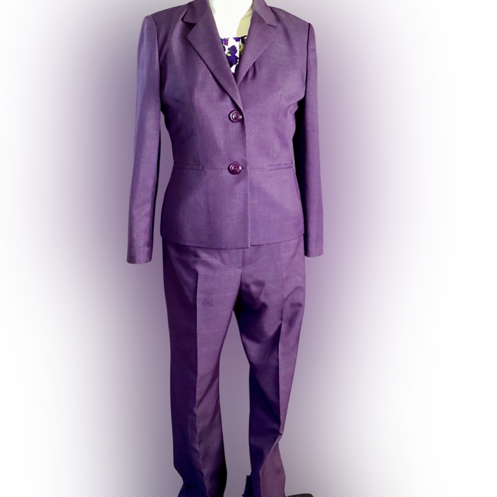 Kasper Purple Blazer Suit Set